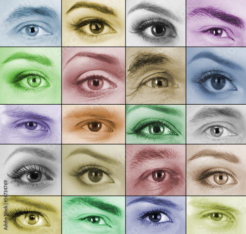Collage of different people's eyes