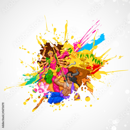 Happy Dussehra with goddess Durga