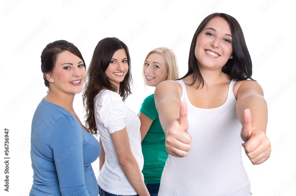 Freundinnen - Gruppe von Frauen oder Mädchen isoliert Freundinnen - Gruppe von Frauen oder Mädchen isoliert