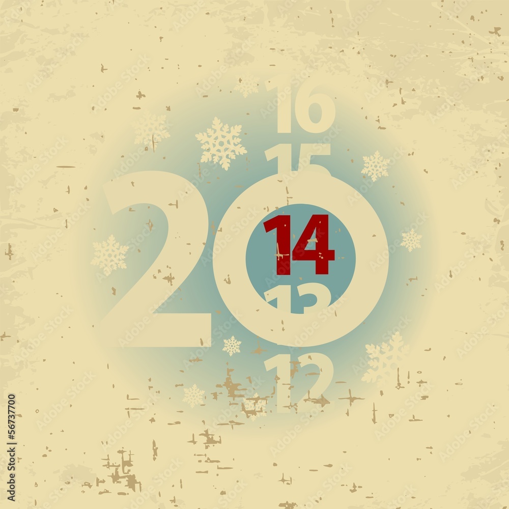 Fototapeta premium Vintage Greeting Card Happy New Year