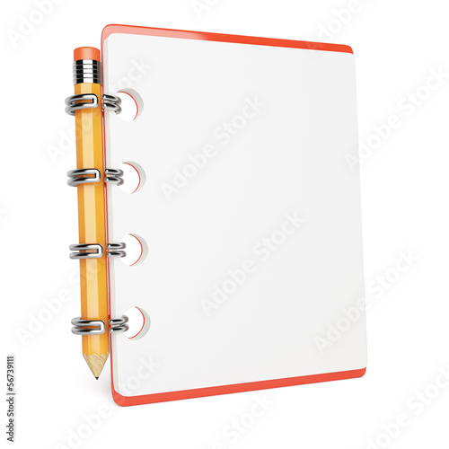 blank notepad and pencil