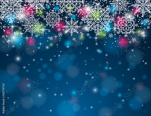 blue background with snowflakes, vector