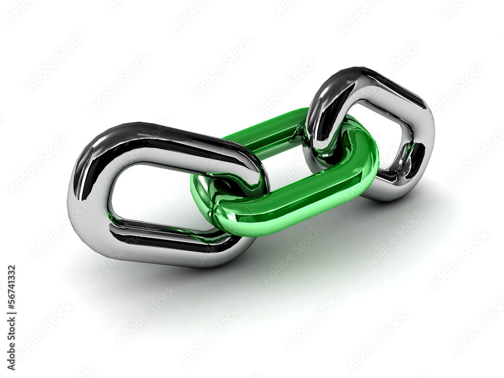 Obraz premium Chain link isolated on white background.