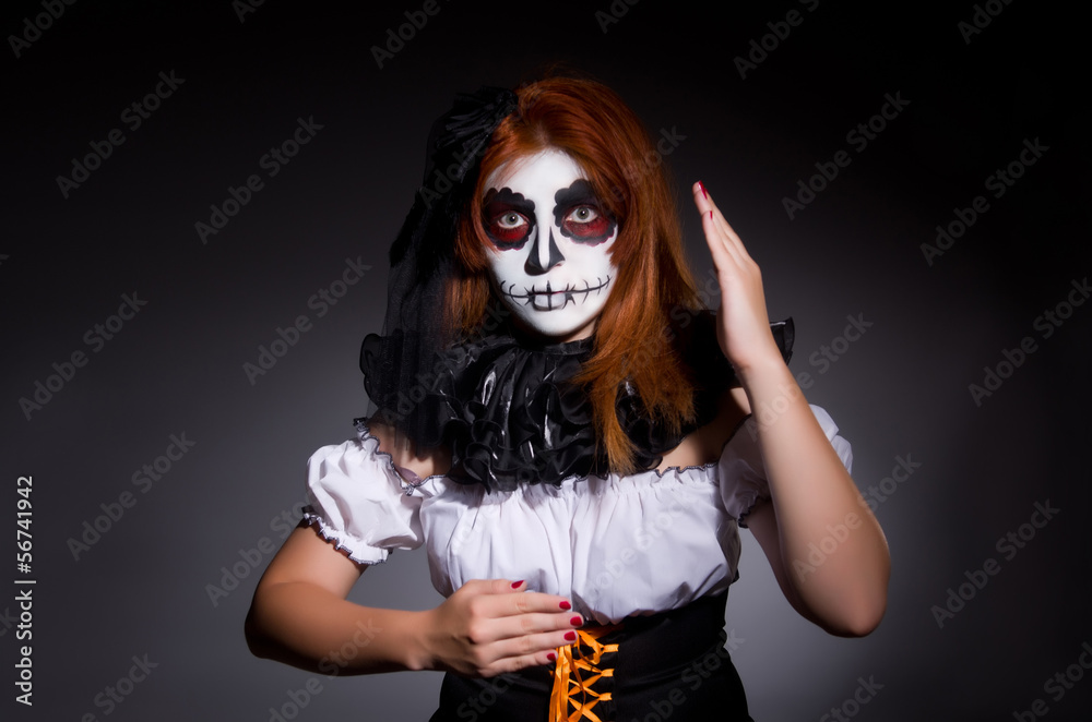 Woman satana in halloween concept Woman satana in halloween concept