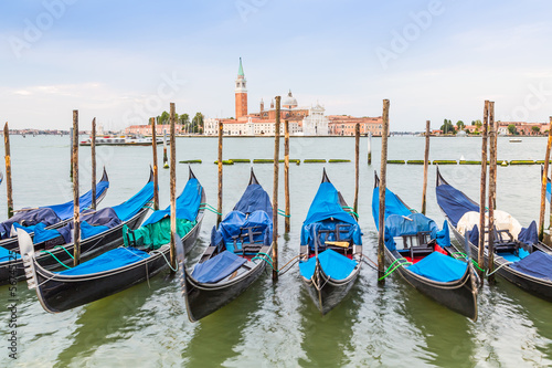 gondola boats and San Giorgio church, Venice © pavel068