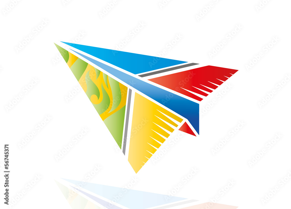 Naklejka premium Papierflieger bunt