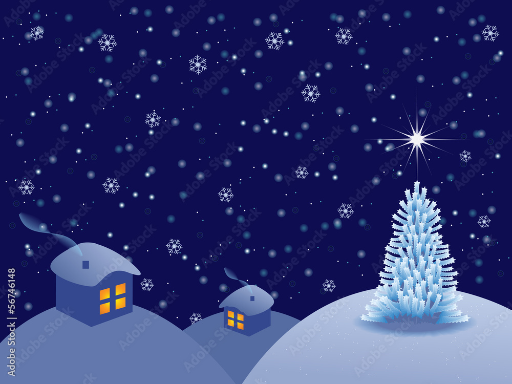 Naklejka premium Christmas landscape