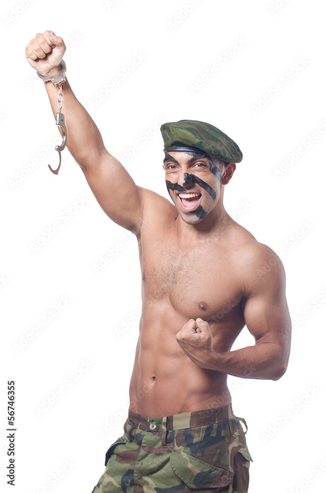 Soldier isolated on the white background Soldier isolated on the white background
