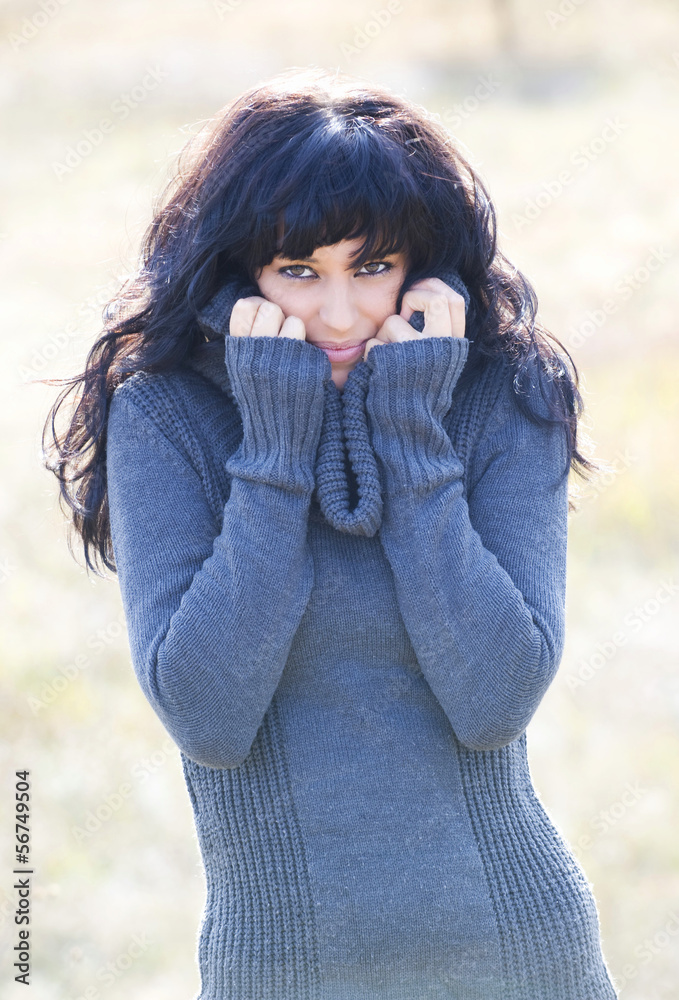 pretty young female model in fall pretty young female model in fall
