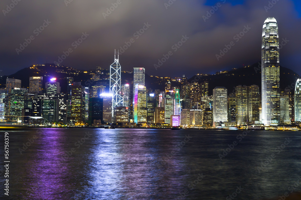 Hong Kong island by night