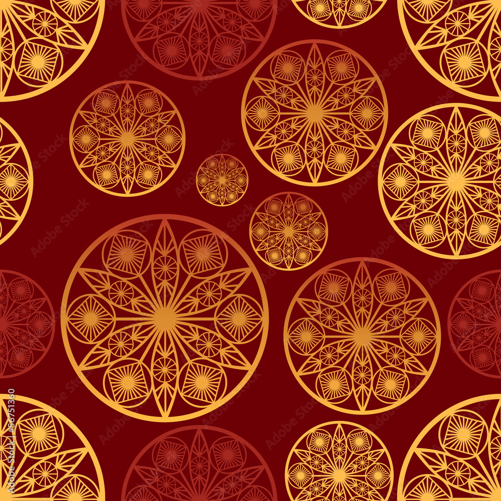 Deep red background with gold elements Deep red background with gold elements