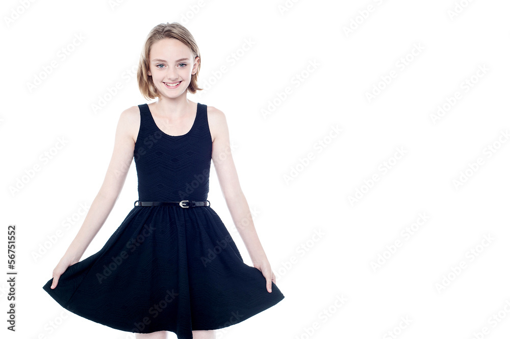 Beautiful girl in trendy sleeveless attire Beautiful girl in trendy sleeveless attire