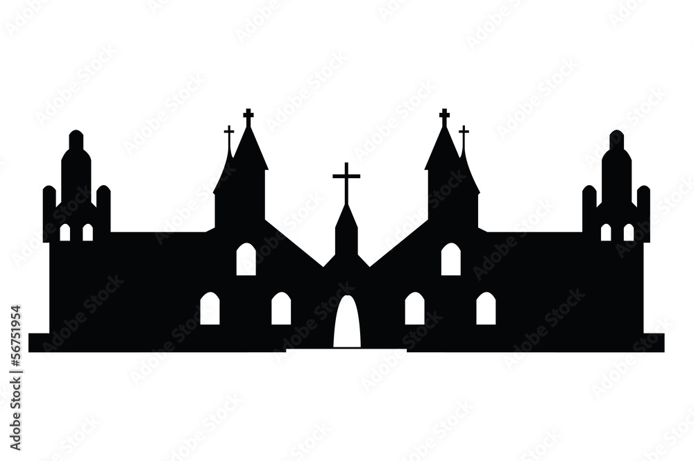 Christian churches silhouette