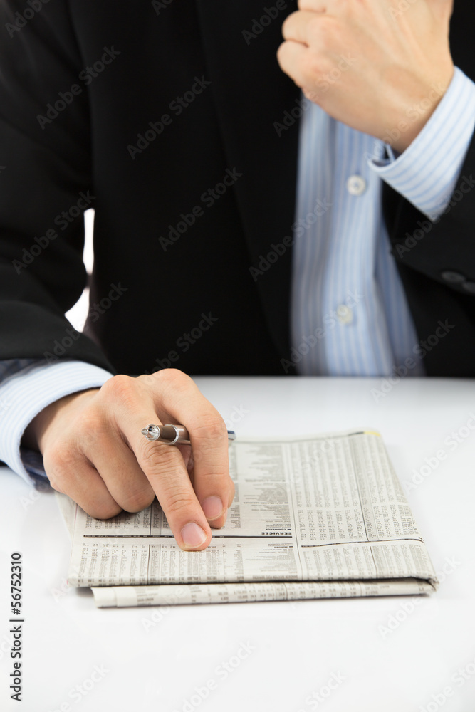 Businessman showing financial report Businessman showing financial report