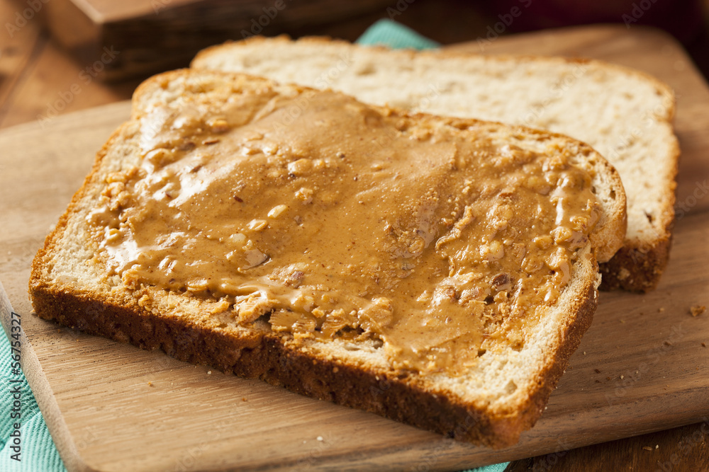 Homemade Chunky Peanut Butter Sandwich