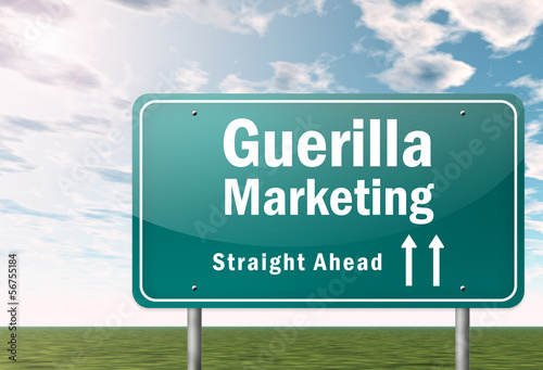Fotografie Highway Signpost Guerilla Marketing