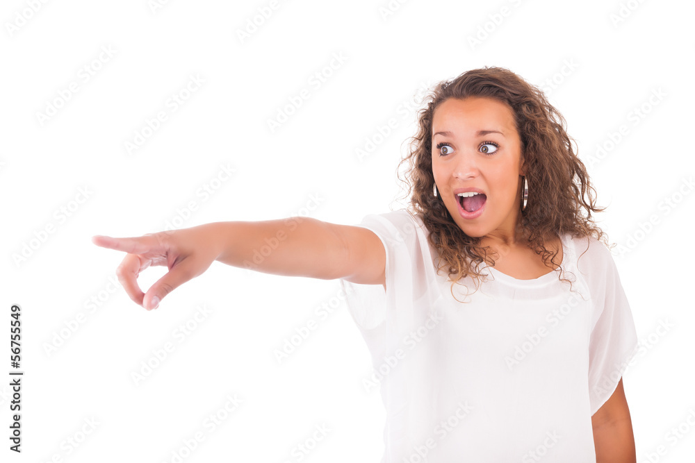 young woman isolated with white background young woman isolated with white background