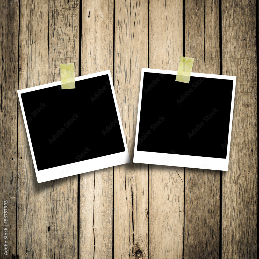 blank photo on grunge wooden background with copy space blank photo on grunge wooden background with copy space