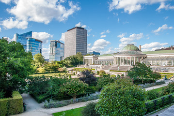 Handdoek met foto Brussel Kruidtuin van Brussel  © jasckal
