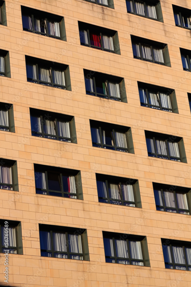 background with modern building and their balconies and Windows