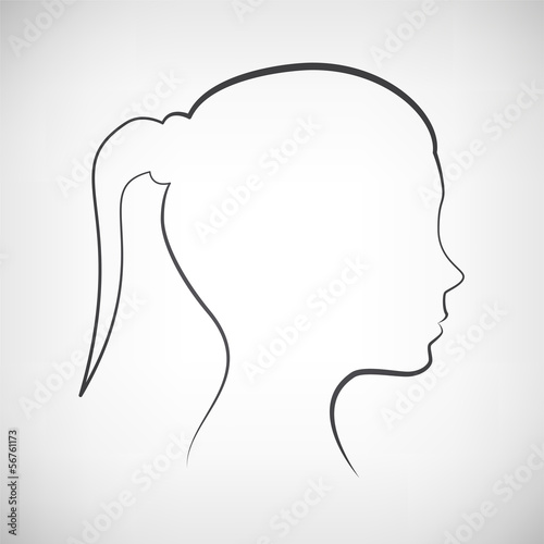 Kopf Frau Seite Silhouette Kontur