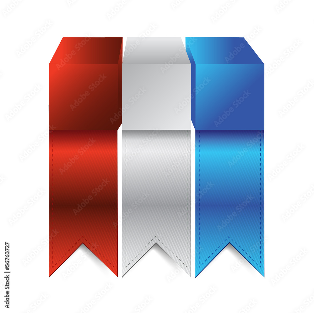 cube with color banners illustration design