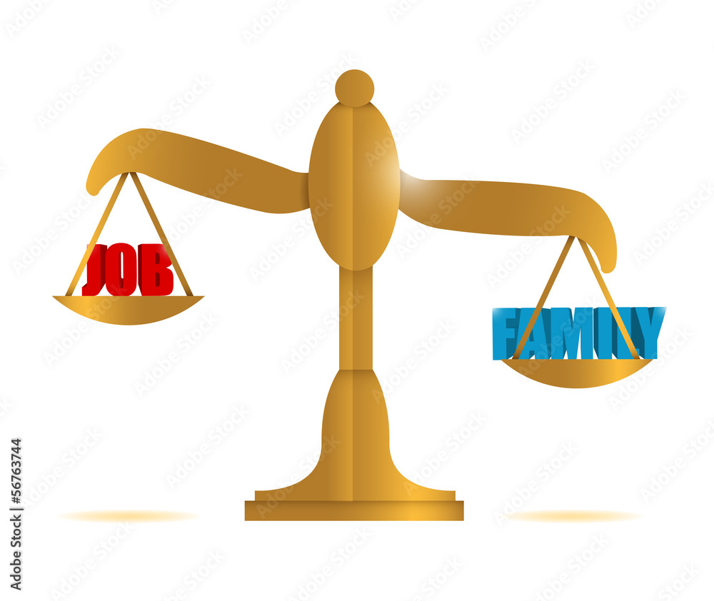 job versus family balance illustration job versus family balance illustration