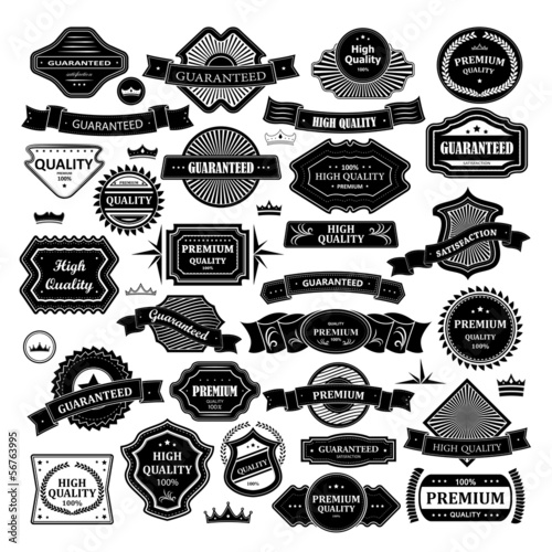 Retro Design Labels - Isolated On White