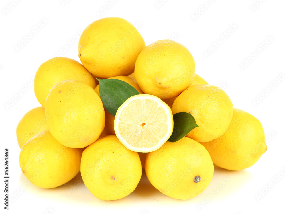 Ripe lemons isolated on white Ripe lemons isolated on white