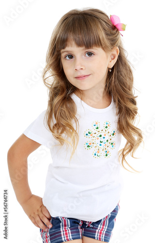 Little girl posing isolated...