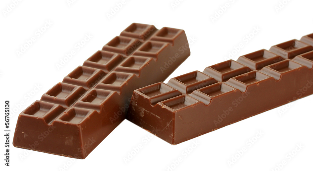 Two delicious chocolate isolated on white
