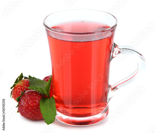 Wallpaper Mural Delicious strawberry tea isolated on white Torontodigital.ca