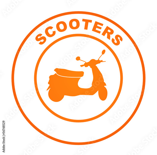 scooters sur bouton web rond orange