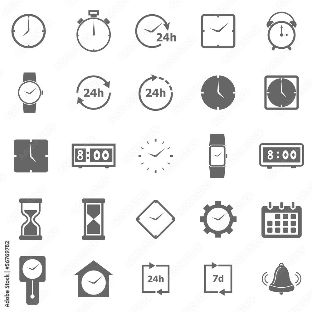 Time icons on white background Time icons on white background