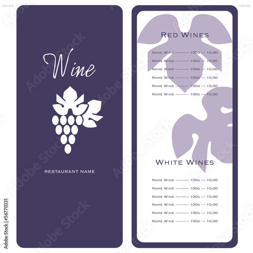 Lista dei vini - Menu