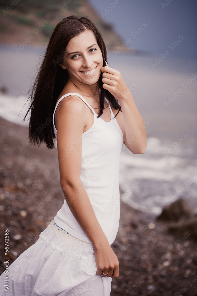 happy girl at the beach happy girl at the beach