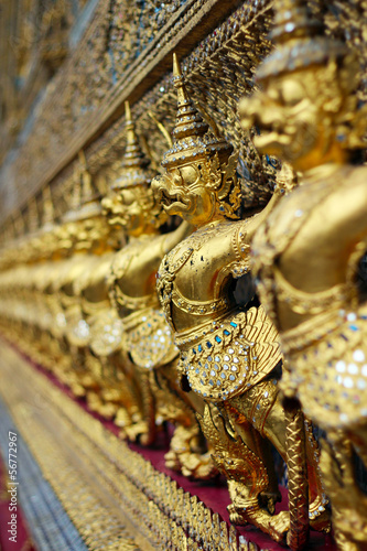 Golden garuda statues