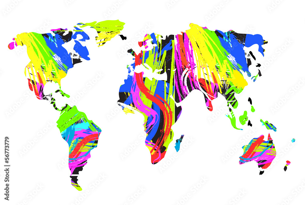 Fototapeta premium Abstract Multicolor World Map