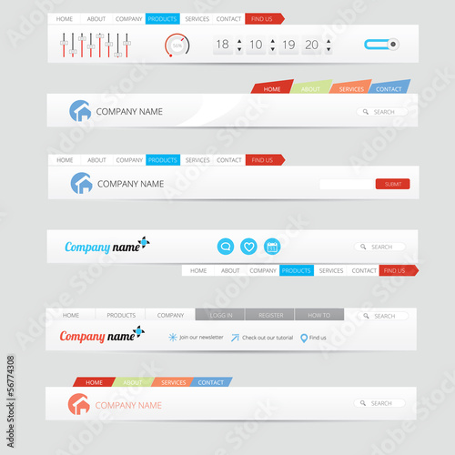 Modern web navigation bars