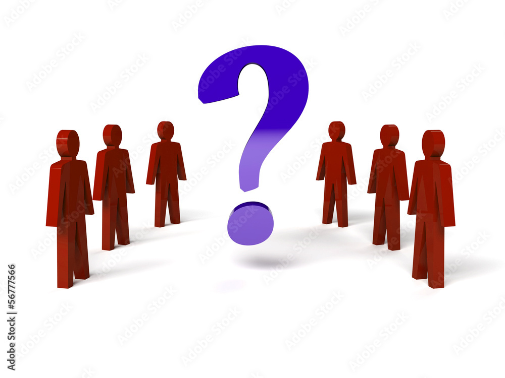 Group of man with a question mark. Concept 3D illustration. Group of man with a question mark. Concept 3D illustration.