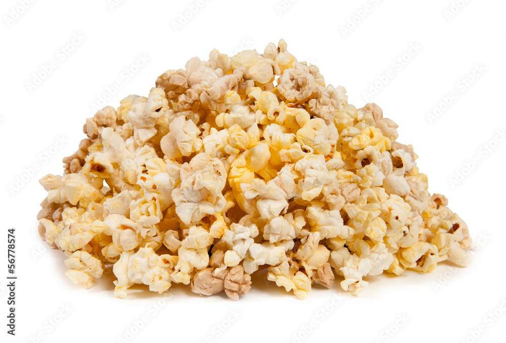 Popcorn isolated on white background