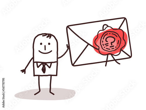 Businessman Holding a Sealed Envelope