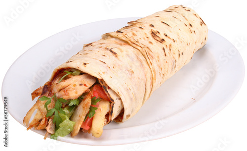 Hatay Usulü Tavuk Döner Dürüm, Shawarma Wrap