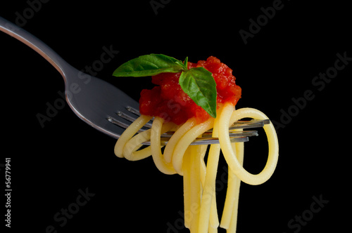 Pasta on black background