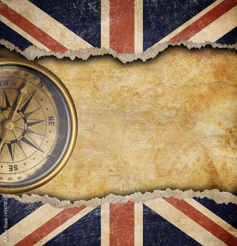 Grunge British flag and old...