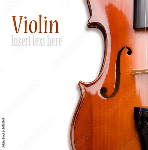 Violin on a white background. Insert your text