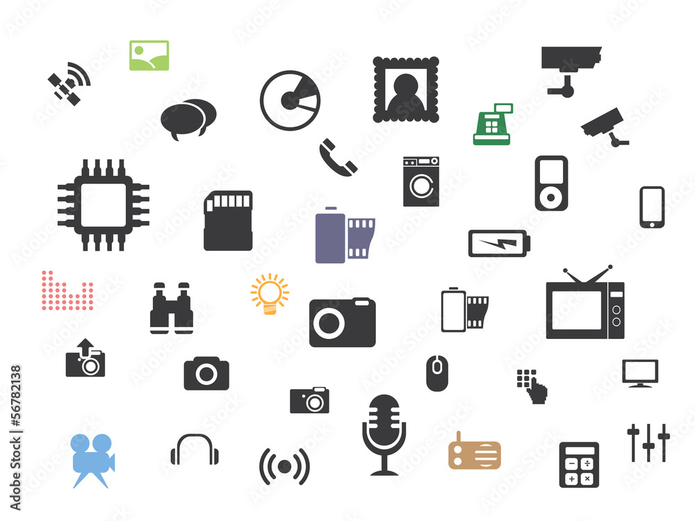 Web multimedia icons set