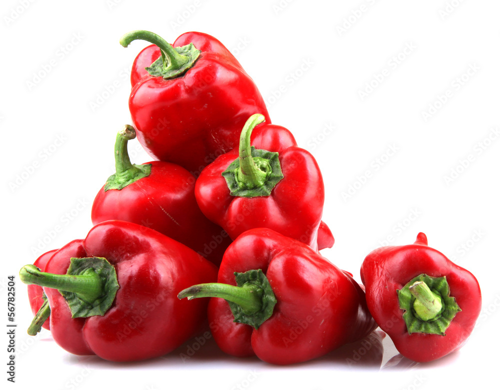 Red Chilli Peppers On White Background Red Chilli Peppers On White Background