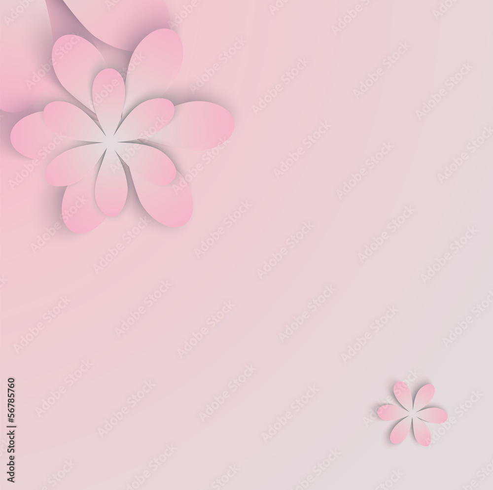 flower pink background with paper elements