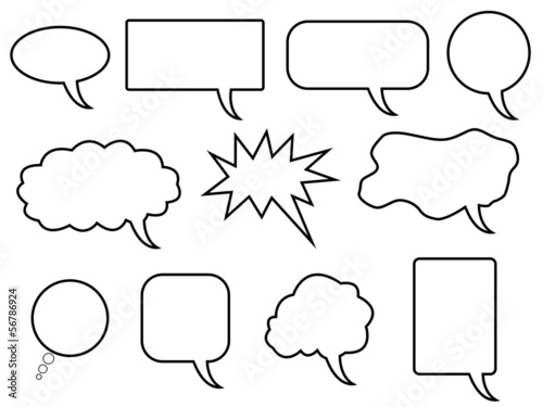 Set of speech bubbles illustrated on white